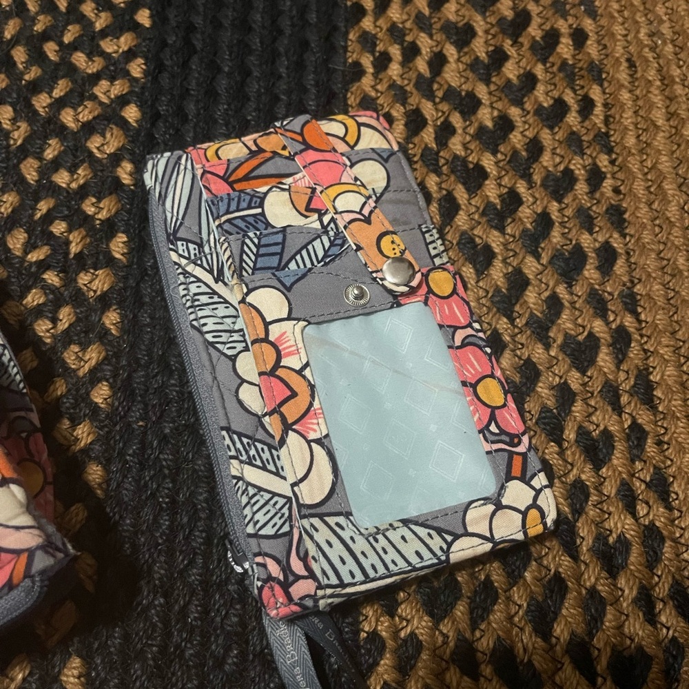 Vera Bradley Floral Wallet - Pink, Orange, Gray